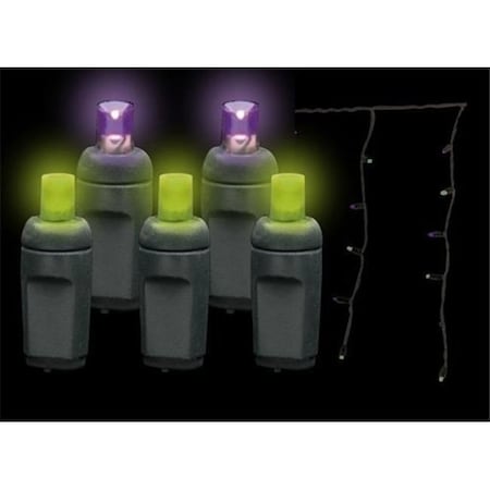 Reinders Reinders LEDICE-PL-F Premium Grade LED Icicle Lights 105 Purple/Lime Frost Holiday Lights String with Black Wire LEDICE-PL-F